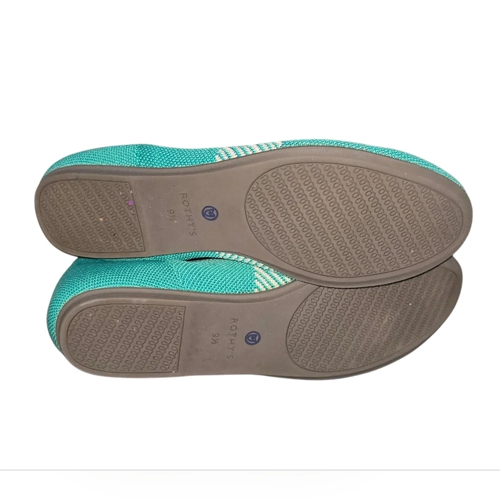 Rothy's Women's Calypso Teal Ballet Flats Size 9.5 Slip On Office Wear - Picture 6 of 8